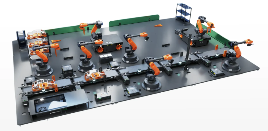 WLKATA Mirobot Automotive Manufacturing Line – AGV Rover & Mirobot, CTE Training Solution